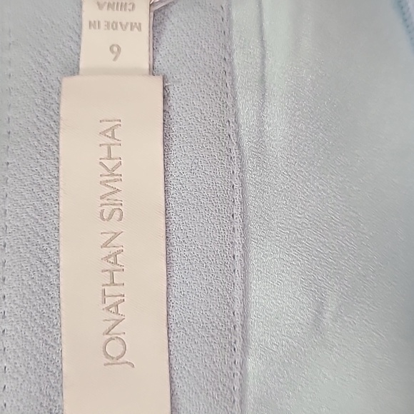 Jonathan Simkhai Size 6 Houston Sky Blue Squareneck Asymmetrical Midi Dress NWT - Picture 13 of 16